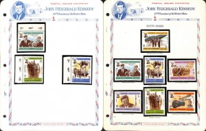 Kathiri South Arabia Stamp Collection on 12 White Ace Pages, JF Kennedy