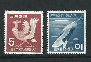 Japan 587-88 SG 714-15 MH F/VF 1953 SCV $8.25