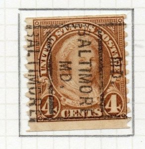 USA 1923 Coil Stamp Imperf x Perf Early Issue Fine Used 4c. NW-122581