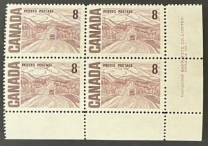 Canada 461iv Plate Block LR No. 1 VF MNH
