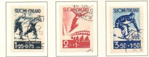 Finland Sc B31-33 1938 Ski Championships stamp set used