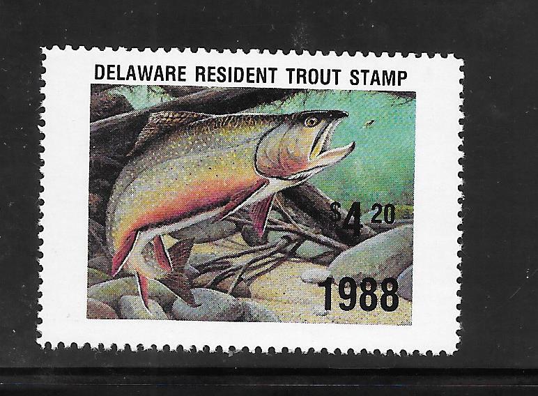 Bouton De Permis De Pêche – Delaware – 1940 – Vintage Rare – Pêche En Eau Douce