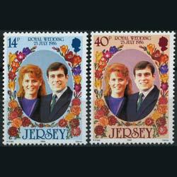 JERSEY 1986 - Scott# 404-5 Royal Wedding Set of 2 LH