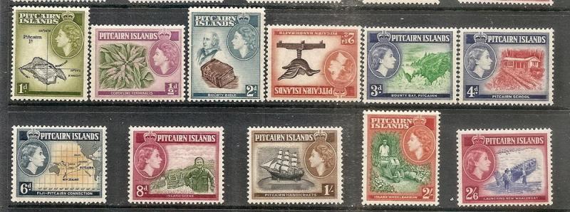 Pitcairn Isl.  20-30 Mint OG 1957 QEII Pictorial Definitives