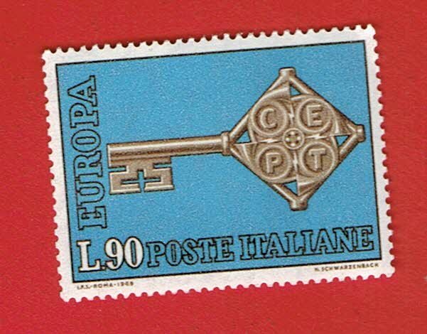 ITALY SCOTT#980 1968 90L EUROPA KEY - MNH