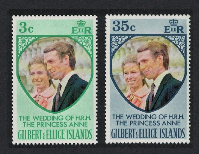 Gilbert and Ellice Royal Wedding Princess Anne 2v SG#221-222