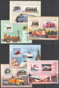 B0233 2009 Mozambique Trains History Steam Locomotives High Speed 6Bl Mnh