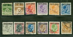 DENMARK #Q1-11 Postfaerge Ovpt set, complete, used, Scott $997.25