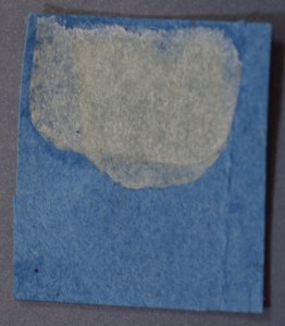 German States Oldenburg #1 VF Used Blue Rectangular Cancel Hinge Remnants