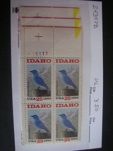 Scott 2439, 25c Idaho Statehood, PB4 #A11111 UL, MNH Beauty