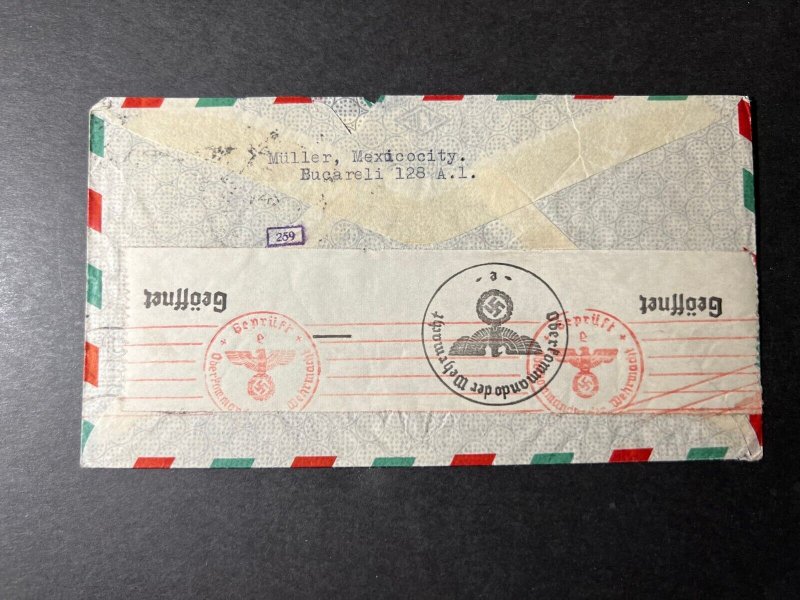 1940 Mexico Airmail Cover Sucursal to Hannover Germany