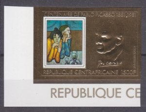 1981 Central African Republic 748b gold 100 years to the artist Pablo Picasso