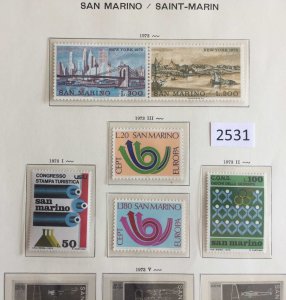 $1 World MNH Stamps (2531) San Marino group of 6 MNH stamps