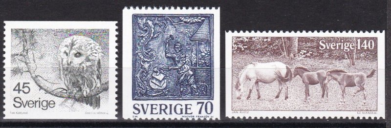 Sweden, Fauna, Birds, Horses MNH / 1977