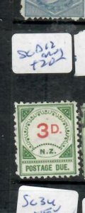 NEW ZEALAND  (P2102B)  POSTAGE DUE   3D      SG D12   MOG 