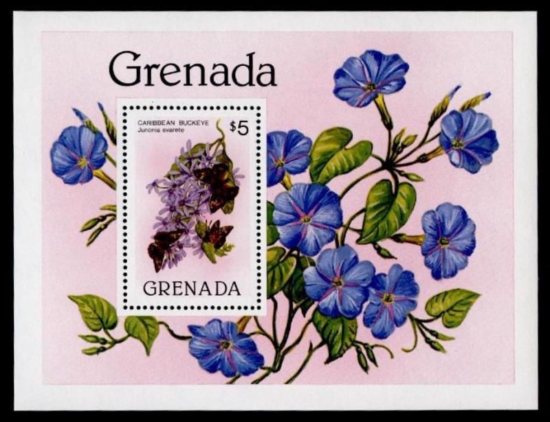 Grenada 1097 MNH Flowers, Butterfly