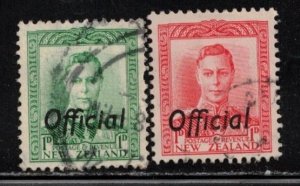 NEW ZELAND Scott # O72-3 Used - KGVI With Official Overprint