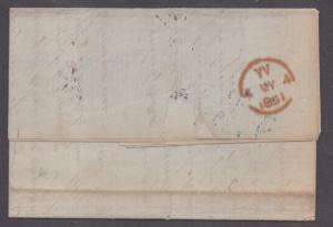 **US Stampless Cover Ship Mail, Baltimore 4/27/1857 to London, Paid 24