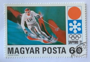 Hungary 1971 Scott 2115 used - 60f, Alpine skiing,  Winter Olympic Games Sapporo