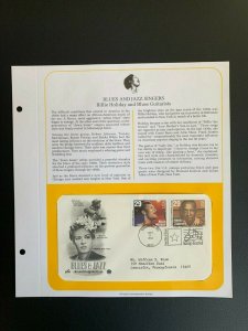 Blues and jazz singers stamp first day covers with introduction pages