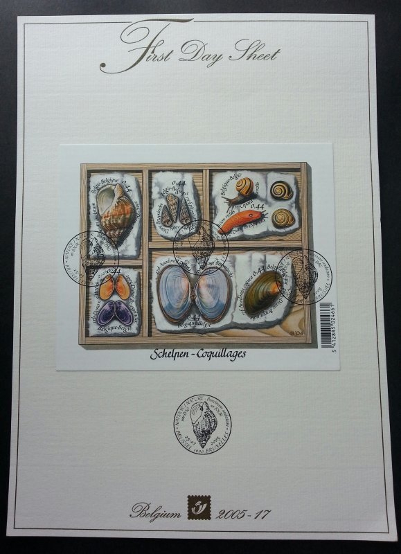 Belgium Seashell 2005 Sea Shell Marine Life Ocean (stamp FDC) *card