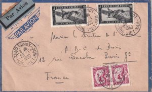 1950, Thudaumot, South Vietnam to Paris, France, Airmail, See Remark (43229)