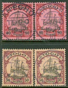 EDW1949SELL : TOGO 1900 Scott #14-15. 2 of each. Very Fine, Used. Catalog $49.00