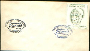 MEXICO 1251, CACHETED FDC. Centenary of the Birth of Pablo Picasso. F-VF.