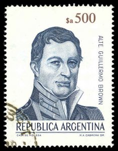 ARGENTINA Sc 1462B VF/USED - 1985 500p - Guillermo Brown