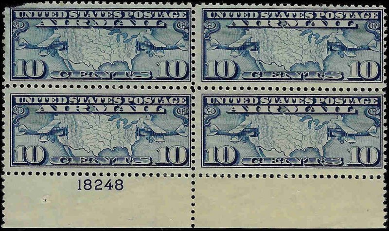 C7 Mint,OG,NH... Block of 4... SCV $16.00... w/Plate#