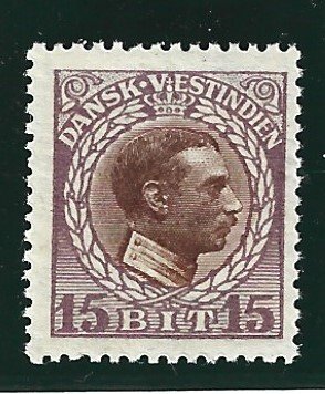 Danish West Indies (DWI) Scott #53 Mint NH 15b 2019 CV $4.00+