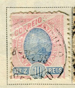 BRAZIL; 1894 early classic issue fine used 10r. value