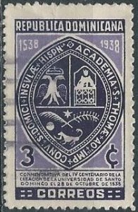 Dominican Republic 340 (used) 3c University of Santo Domingo (1938)