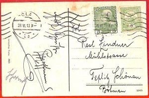 aa1971 - Austria HUNGARY - Postal History - Mixed Franking on POSTCARD 1928 Pola