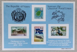 Nauru 1974 UPU MS, MNH. Scott 117a, CV $3.00