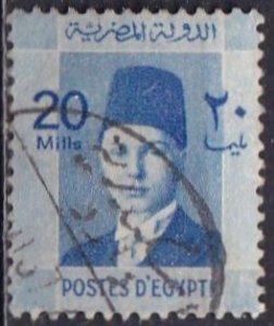 Egypt 215 (used) 20m King Farouk, blue (1937)