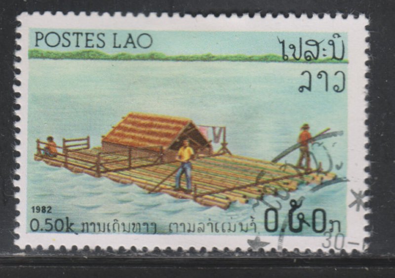 Laos 393 River Vessels 1982