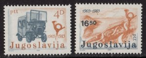 Thematic stamps YUGOSLAVIA 1983 POSTBUS SERVICE 2082/3 mint