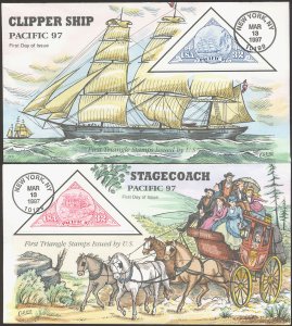 #3130-31 Pacific 1997 Triangles Collins FDC Set