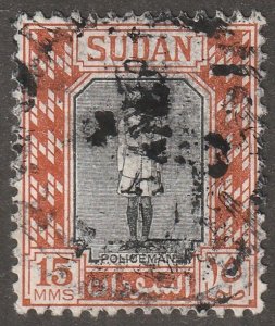 Sudan, Stamp, scott#104,  used, hinged,  Policeman, 15m,
