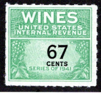 Scott RE192, 67c, MNH, NGAI, VF, Fresh, Type of 1942-49, USA Wine Revenue Stamp