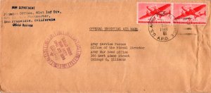 United States A.P.O.'s 6c Transport (2) 1945 U.S. Army Postal Service, A.P.O....