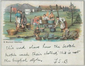 77644 - GB Scotland  Postal History - POSTCARD to BOHEMIA 1900: Highland Washing 