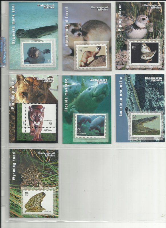 3105a-3105o  Fifteen 32c Endangered Species Stampers Cards MNH