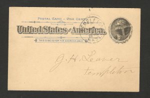 UNITED STATATES-USA-TRAVELED POSTCARD-STATIONERY-1898.