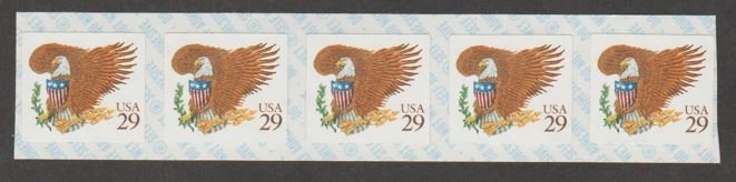 U.S. Scott #2595a Eagle and Shield Stamp - Mint NH Strip of 5