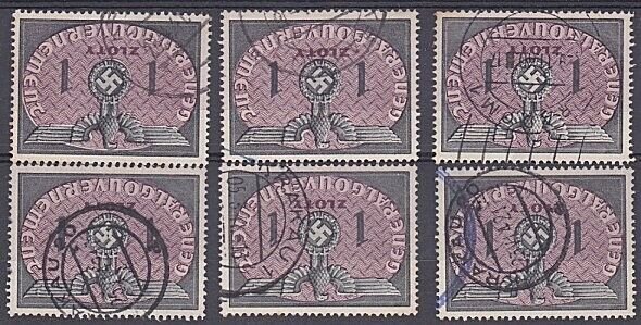 POLAND GENERAL GOVERNMENT 1940 1z x 6 fine used............................B3289