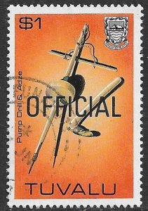 TUVALU 1984 $1.00 Pump Drill Adze OFFICIAL Sc O30 VFU