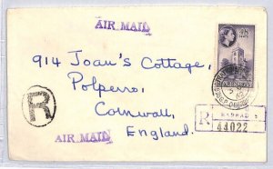 BARBADOS Air Cover *REGISTRATION BRANCH* Registered 1962 LATE USE *R* OVAL ZV145