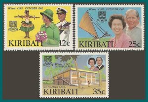 Kiribati 1982 Royal Visit, MNH #414-416,SG193-SG195